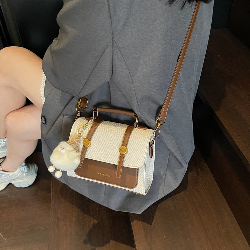 Cute Mini Crossbody Bag with Fluffy Charm | Women's Shoulder Bag