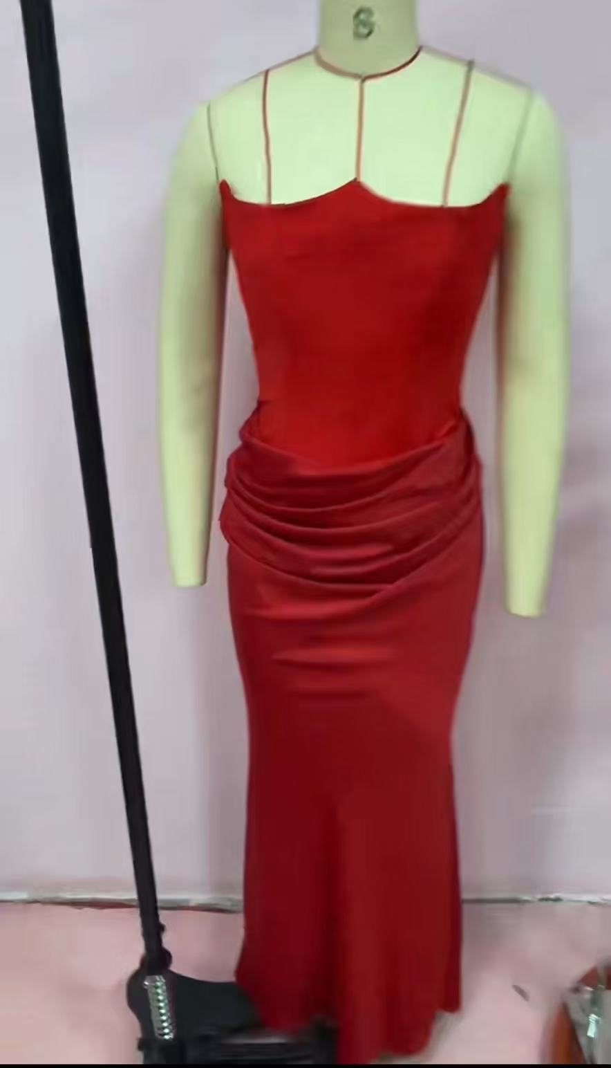 One Shoulder Pleated Satin Bodysuit Maxi Dress