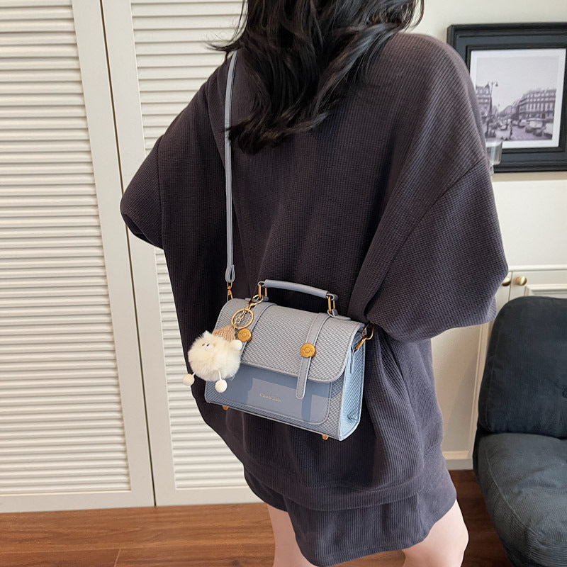 Cute Mini Crossbody Bag with Fluffy Charm | Women's Shoulder Bag